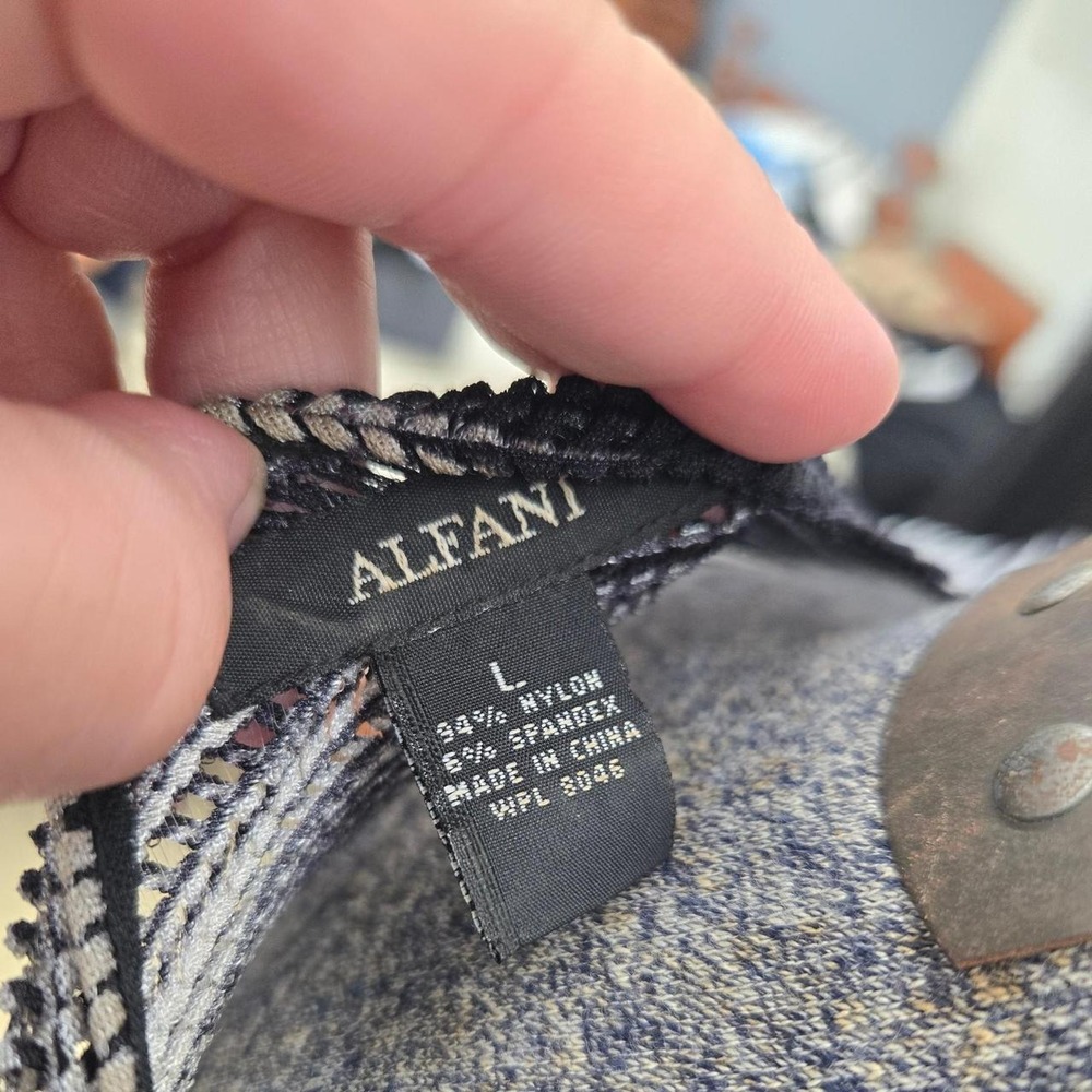 Alfani black & gray striped nylon & spandex top with a boho vibe - Picture 7 of 7